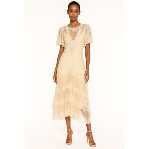 American VTG Lorrie Kabala Lace Victorian Dress, Gatsby Style wedding dress M-L